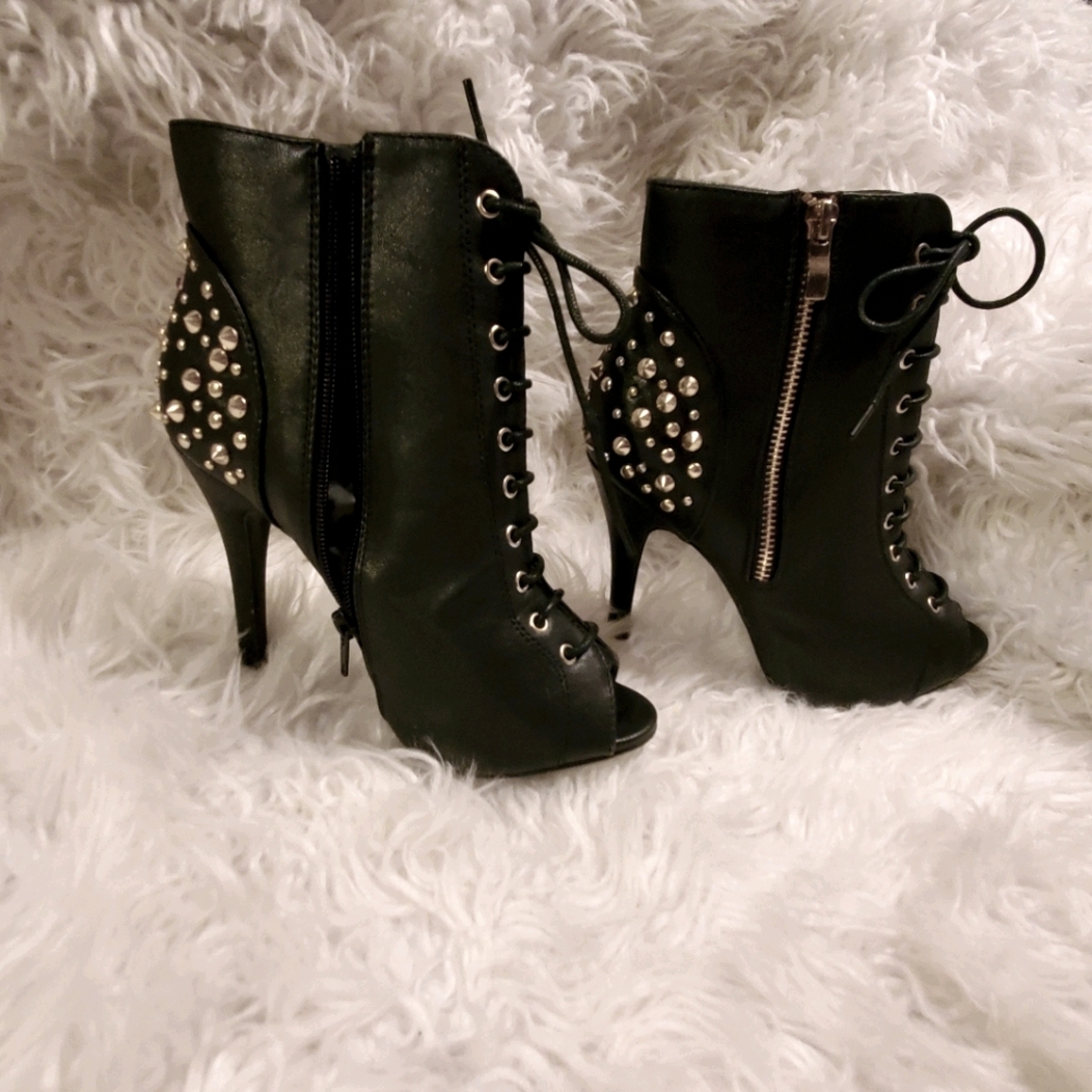 Womens ankle open toe booties